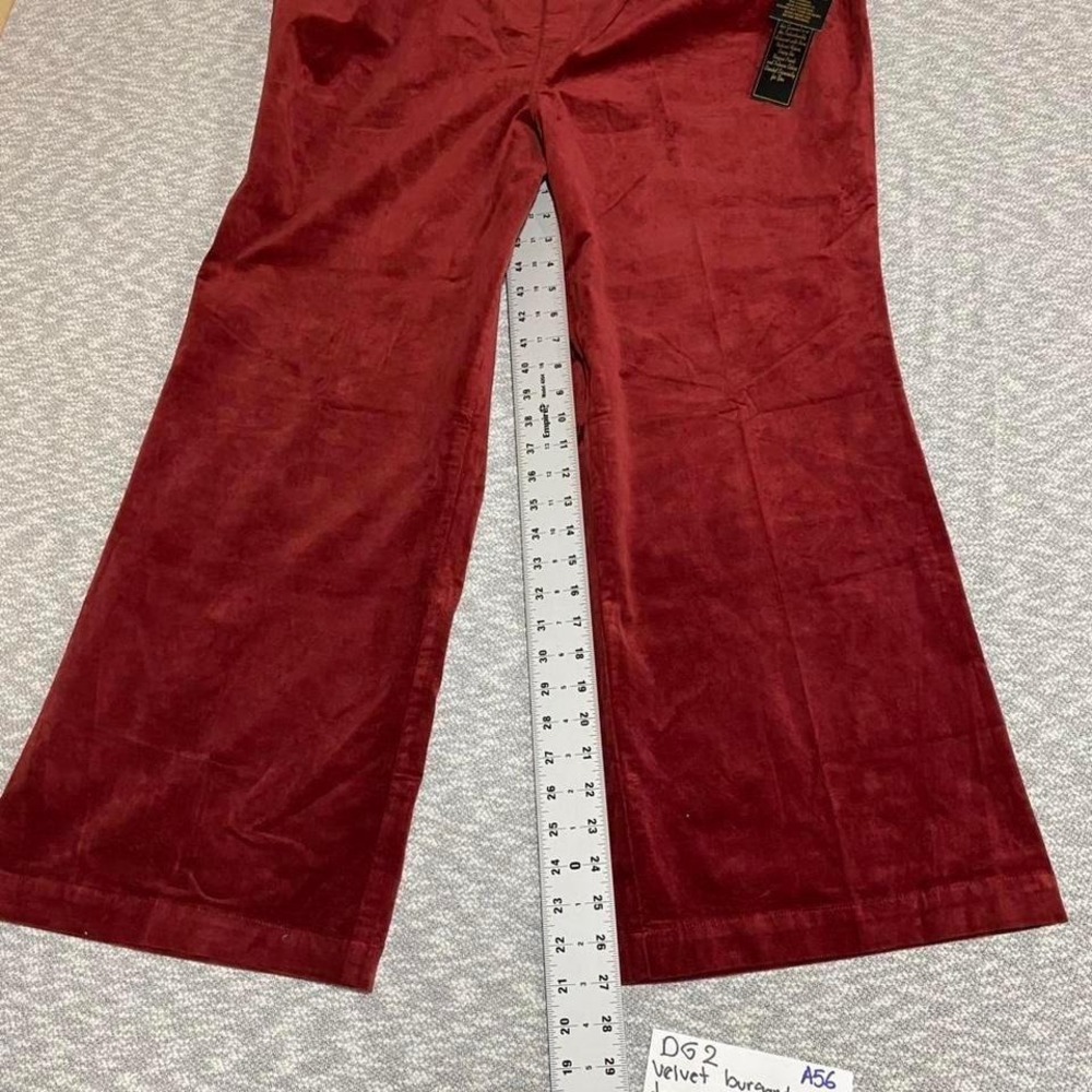 DG2 by Diane red‎ velvet wide leg pants new with tags women 24PW=3X. SkUA56